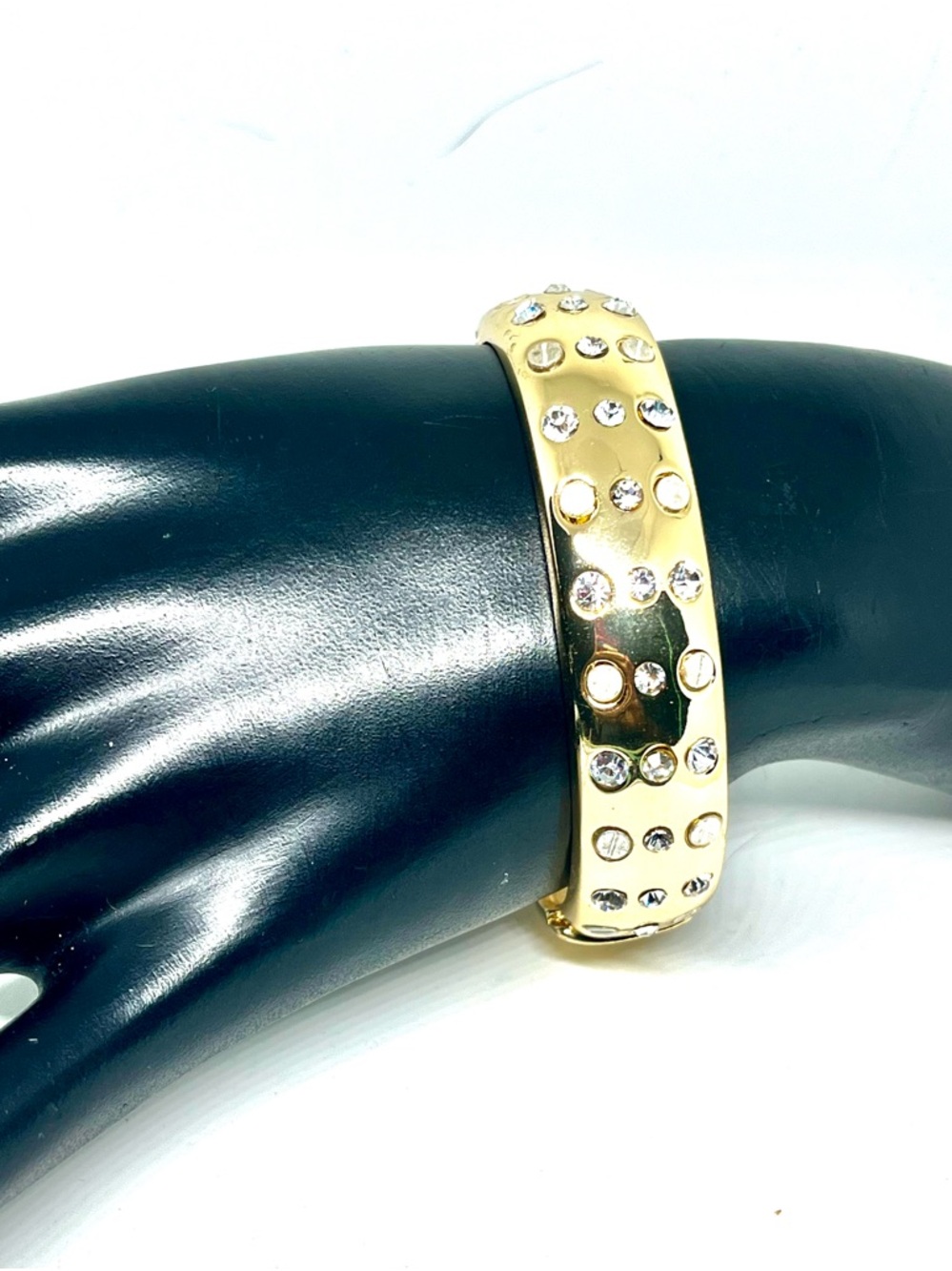 Marilyn Schiff Crystal & Nailhead Cuff Bracelet